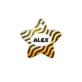 Altın Zebra Desenli Yıldız | Kedi Köpek İsimlik - Evcil hayvanlar için mükemmel bir ürün.