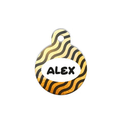 Altın Zebra Desenli Yuvarlak | Kedi Köpek İsimlik - Evcil hayvanlar için mükemmel bir ürün.