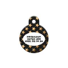 Altın Yıldız Desenli Yuvarlak | Kedi Köpek İsimlik