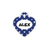 Mavi Yıldız Desenli Kalp | Kedi Köpek İsimlik - Evcil hayvanlar için mükemmel bir ürün.