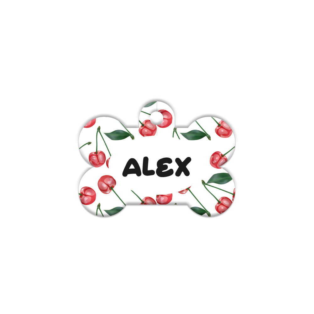 Kiraz Desenli Kemik | Kedi Köpek İsimlik - Evcil hayvanlar için mükemmel bir ürün.