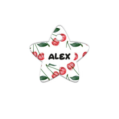 Kiraz Desenli Yıldız | Kedi Köpek İsimlik - Evcil hayvanlar için mükemmel bir ürün.