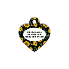 Ay Çiçeği Desenli Kalp | Kedi Köpek İsimlik