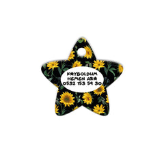 Ay Çiçeği Desenli Yıldız | Kedi Köpek İsimlik