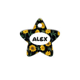 Ay Çiçeği Desenli Yıldız | Kedi Köpek İsimlik - Evcil hayvanlar için mükemmel bir ürün.