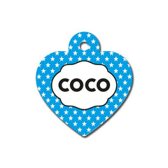 Mavi Yıldız Desenli Kalp TFX TagsForever