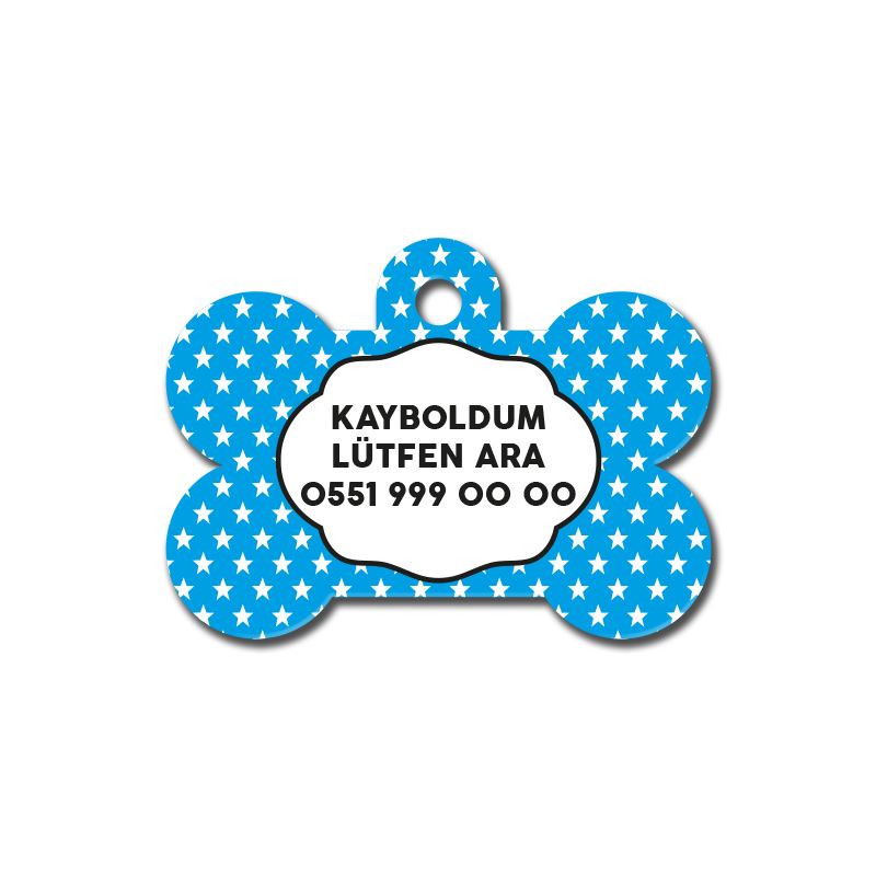 Mavi Yıldız Desenli Kemik TFX TagsForever
