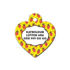 Çilek Desenli Kalp TFX TagsForever