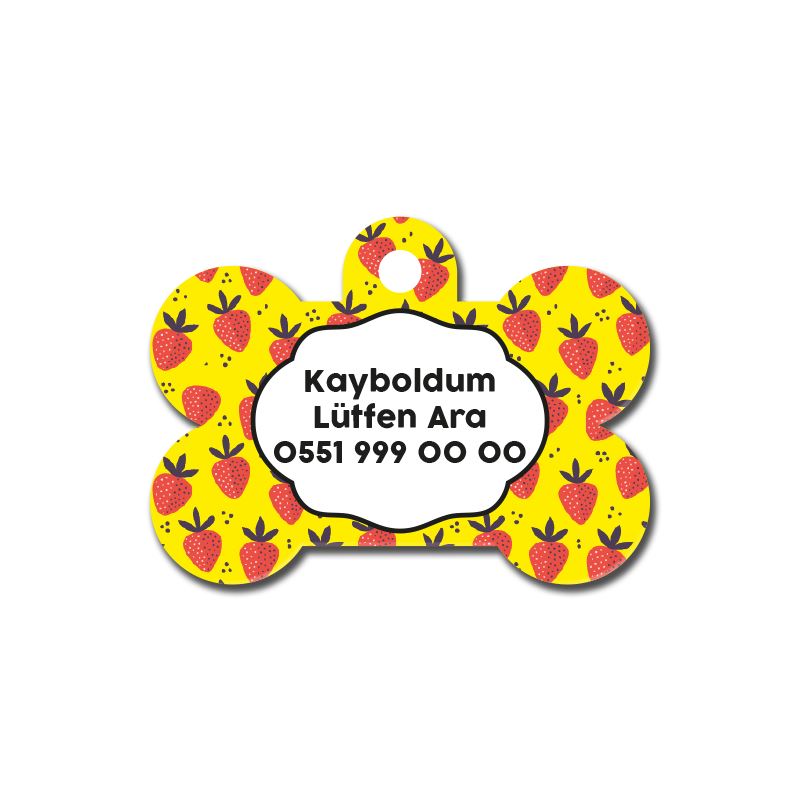 Çilek Desenli Kemik TFX TagsForever