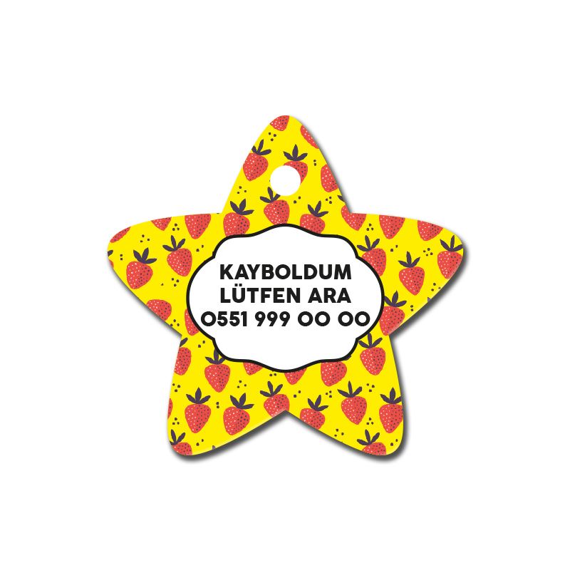 Çilek Desenli Yıldız TFX TagsForever
