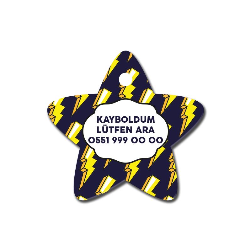 Şimşek Desenli Yıldız TFX TagsForever