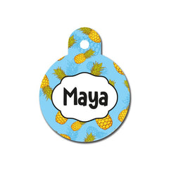 Ananas Desenli Yuvarlak | Kedi Köpek İsimlik TFX TagsForever