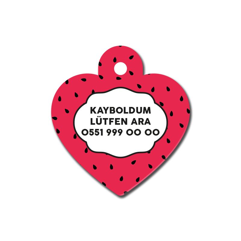 Karpuz Çekirdeği Desenli Kalp TFX TagsForever
