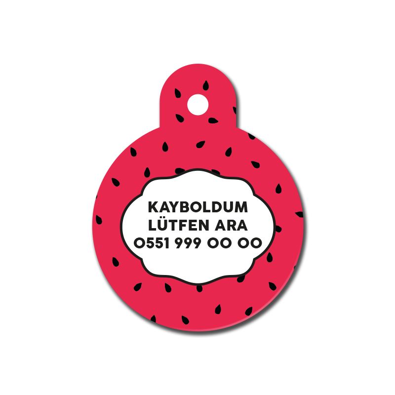Karpuz Çekirdeği Desenli Yuvarlak TFX TagsForever
