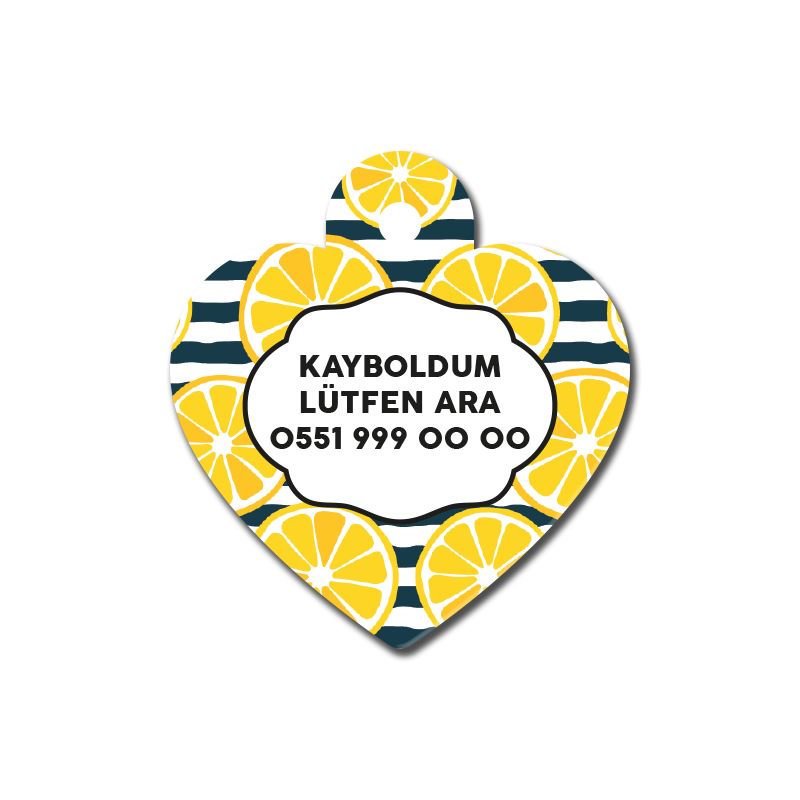 Limon Desenli Kalp TFX TagsForever