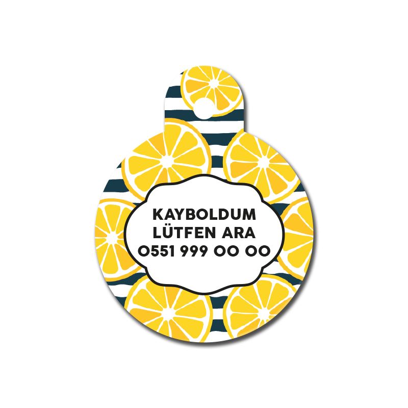 Limon Desenli Yuvarlak TFX TagsForever