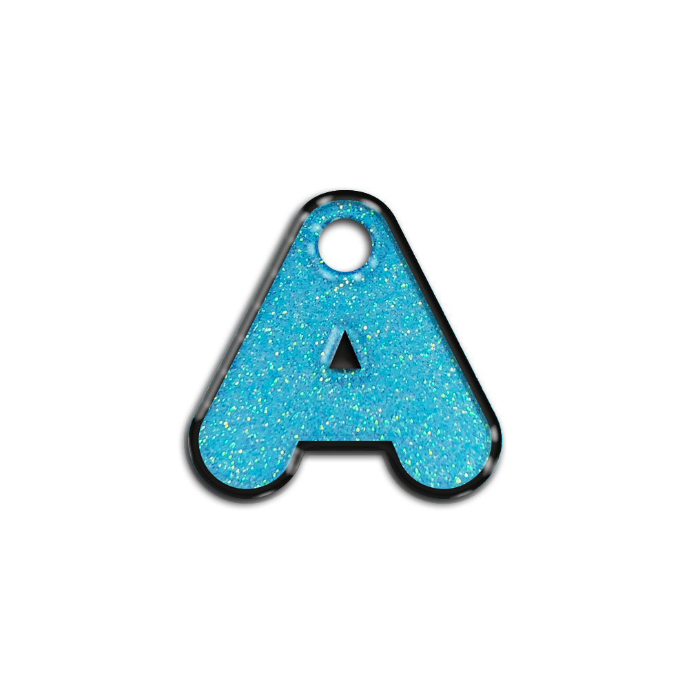 A Harfi Rounded Light Blue Glitter | ID Tag
