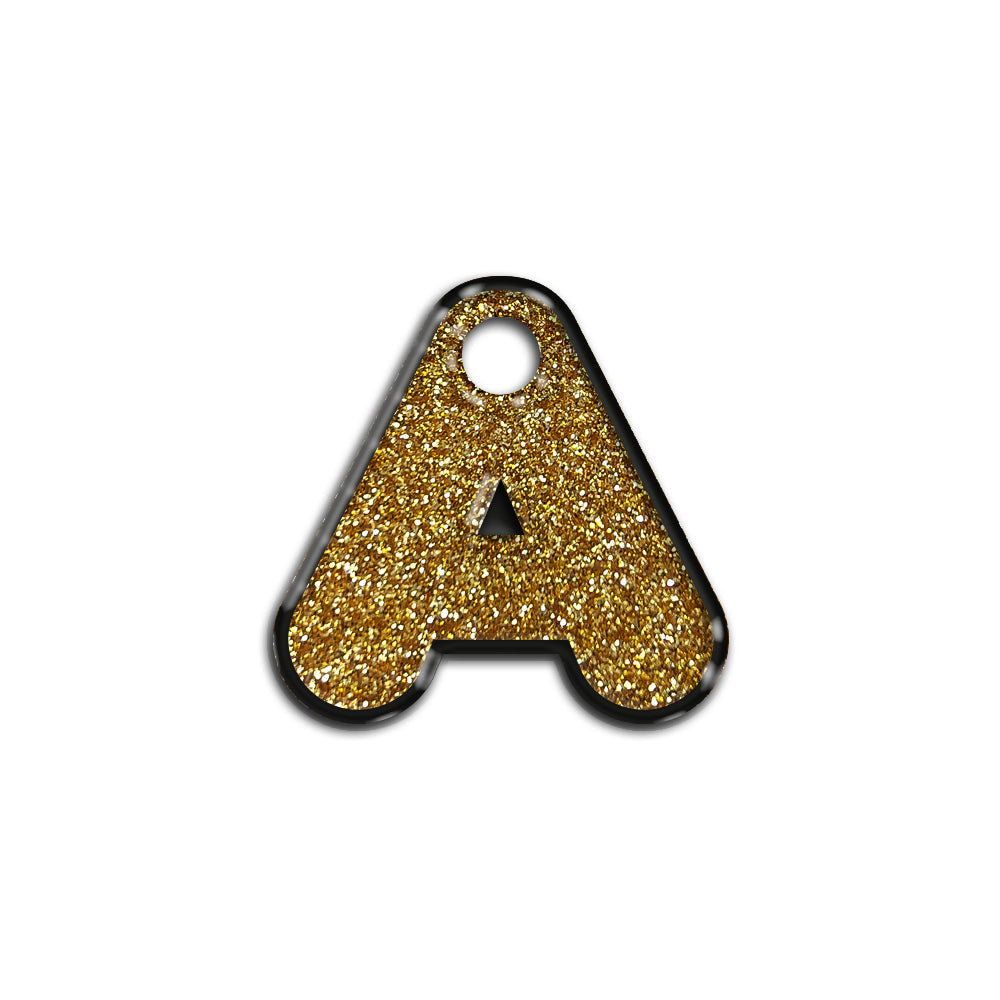 A Harfi Rounded Gold Glitter | ID Tag
