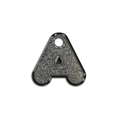 A Harfi Rounded Gri Glitter | İsimlik