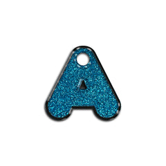 A Harfi Rounded Mavi Glitter | İsimlik