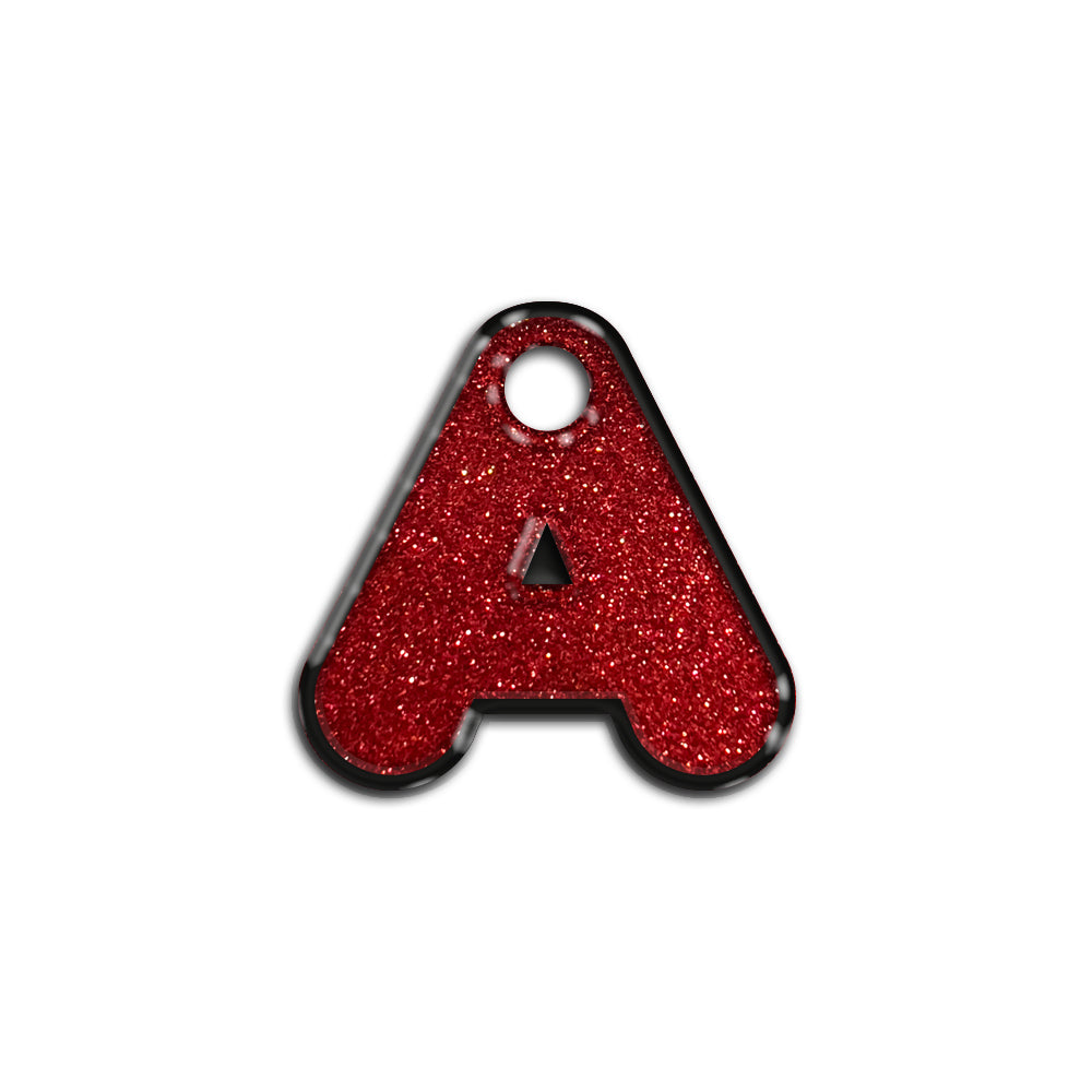 A Harfi Rounded Red Glitter | İsimlik