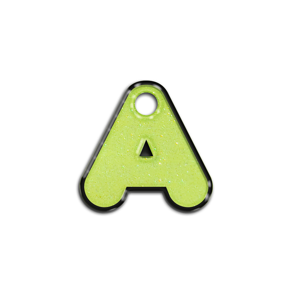 A Harfi Rounded Sarı Glitter | ID Tag