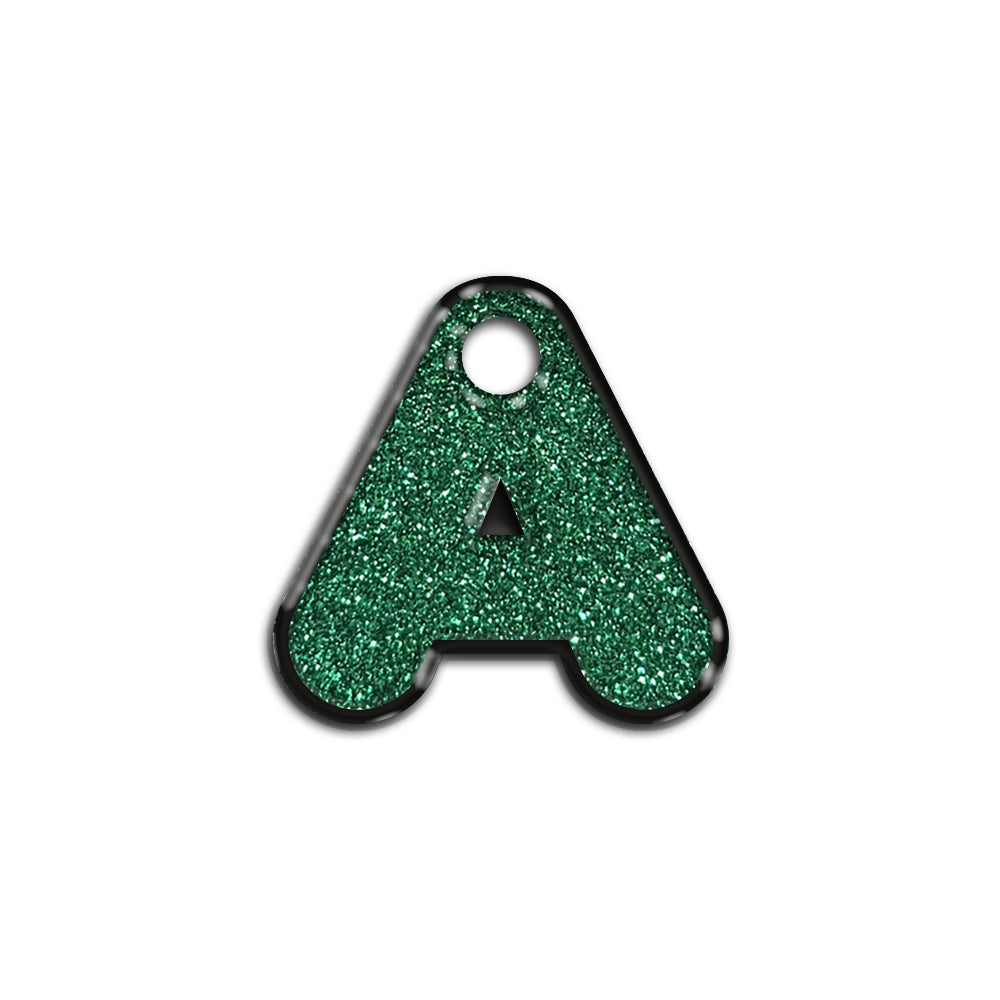 A Harfi Rounded Green Glitter | ID Tag