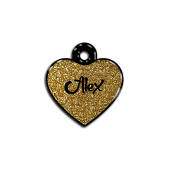 Altın Glitter Kalp | İsimlik - Evcil hayvanlar için mükemmel bir ürün.