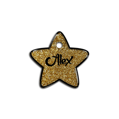 Altın Glitter Yıldız | İsimlik - Evcil hayvanlar için mükemmel bir ürün.