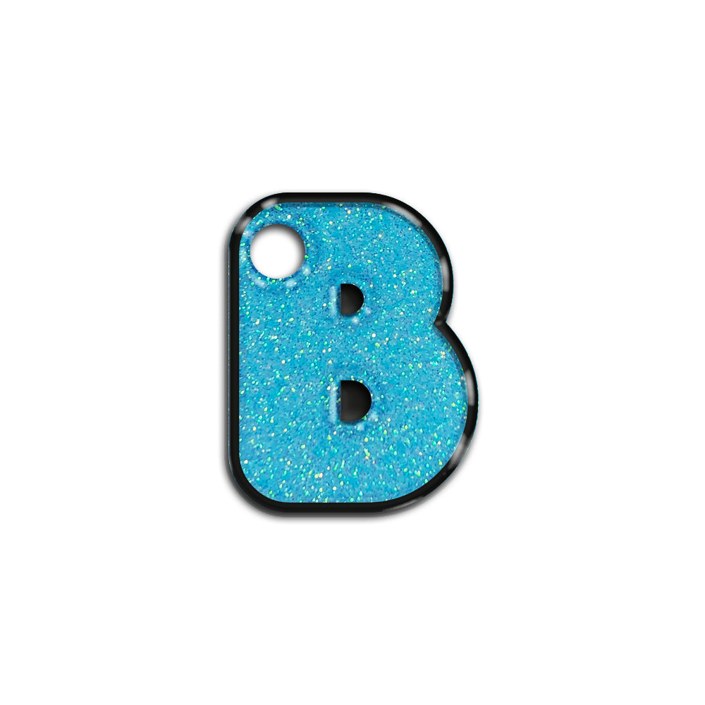 B Harfi Rounded Açık Mavi Glitter | İsimlik