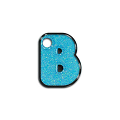 B Harfi Rounded Açık Mavi Glitter | İsimlik
