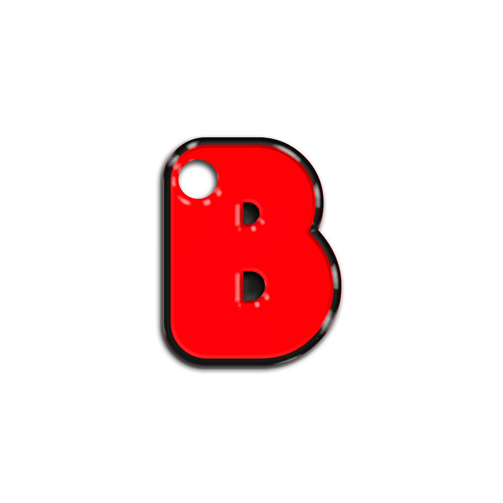 B Harfi Rounded Red Neon | İsimlik