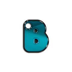 B Harfi Rounded Blue Metalik | ID Tag