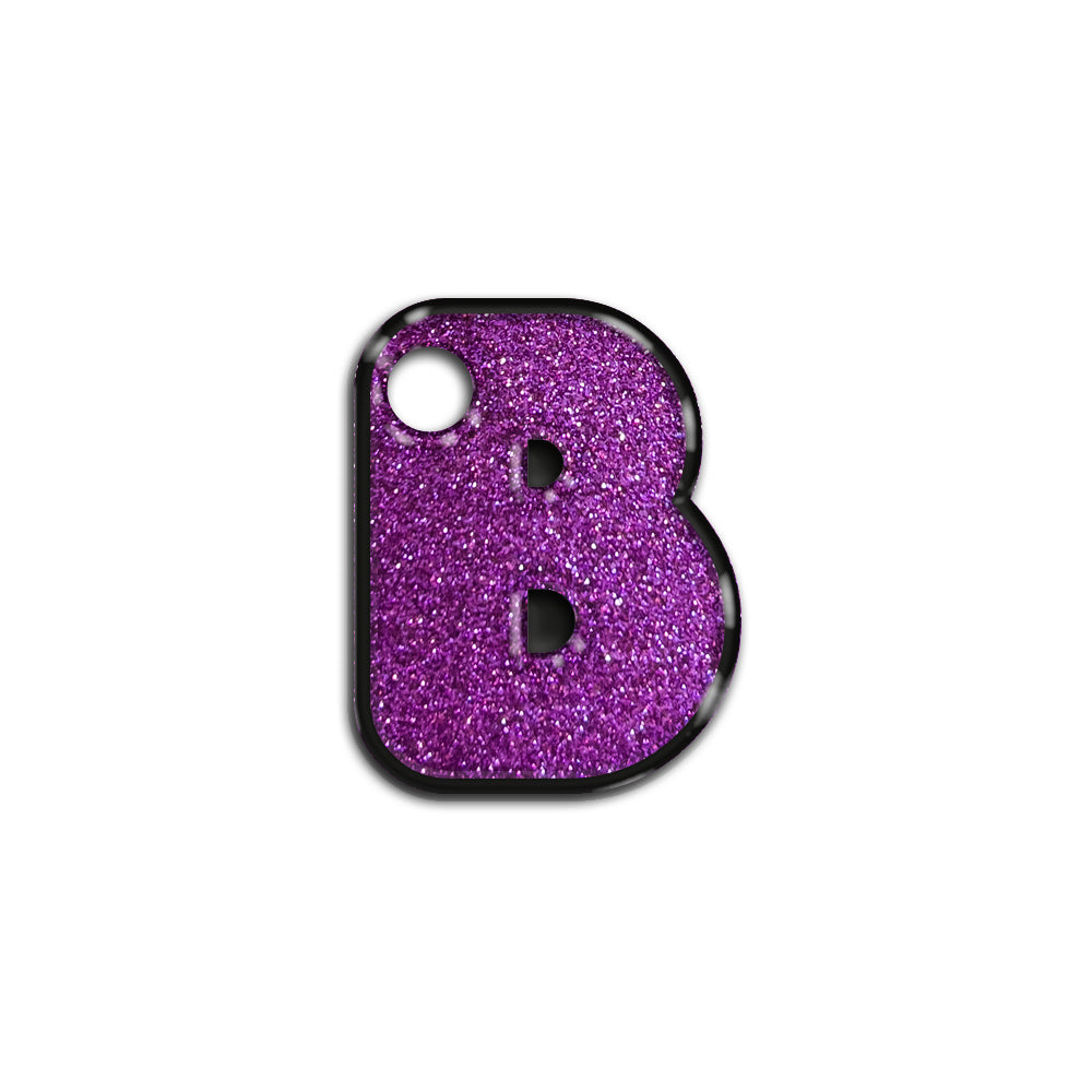 B Harfi Rounded Mor Glitter | İsimlik