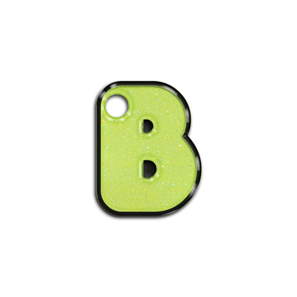 B Harfi Rounded Sarı Glitter | İsimlik