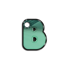 B Harfi Rounded Su Green Metalik | ID Tag