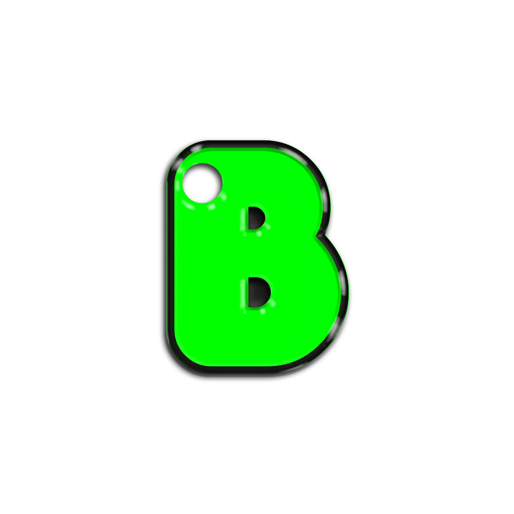 B Harfi Rounded Green Neon | ID Tag