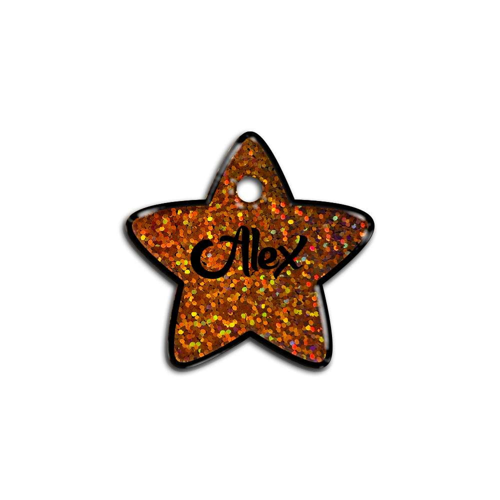 Bakır Hologram Yıldız | İsimlik - Evcil hayvanlar için mükemmel bir ürün.