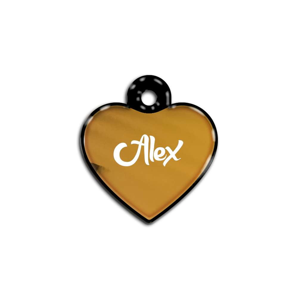 Bal Metalik Kalp | İsimlik - Evcil hayvanlar için mükemmel bir ürün.
