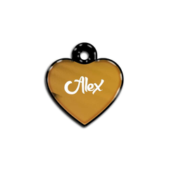 Bal Metalik Kalp | İsimlik - Evcil hayvanlar için mükemmel bir ürün.