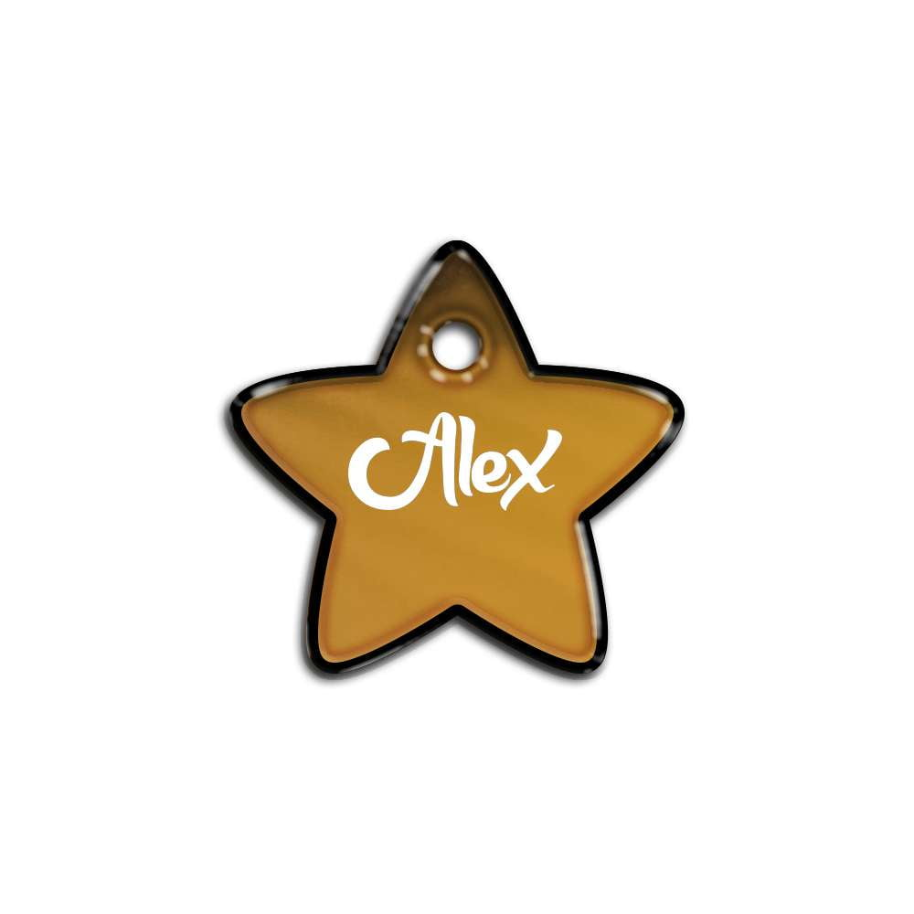 Bal Metalik Yıldız | İsimlik - Evcil hayvanlar için mükemmel bir ürün.