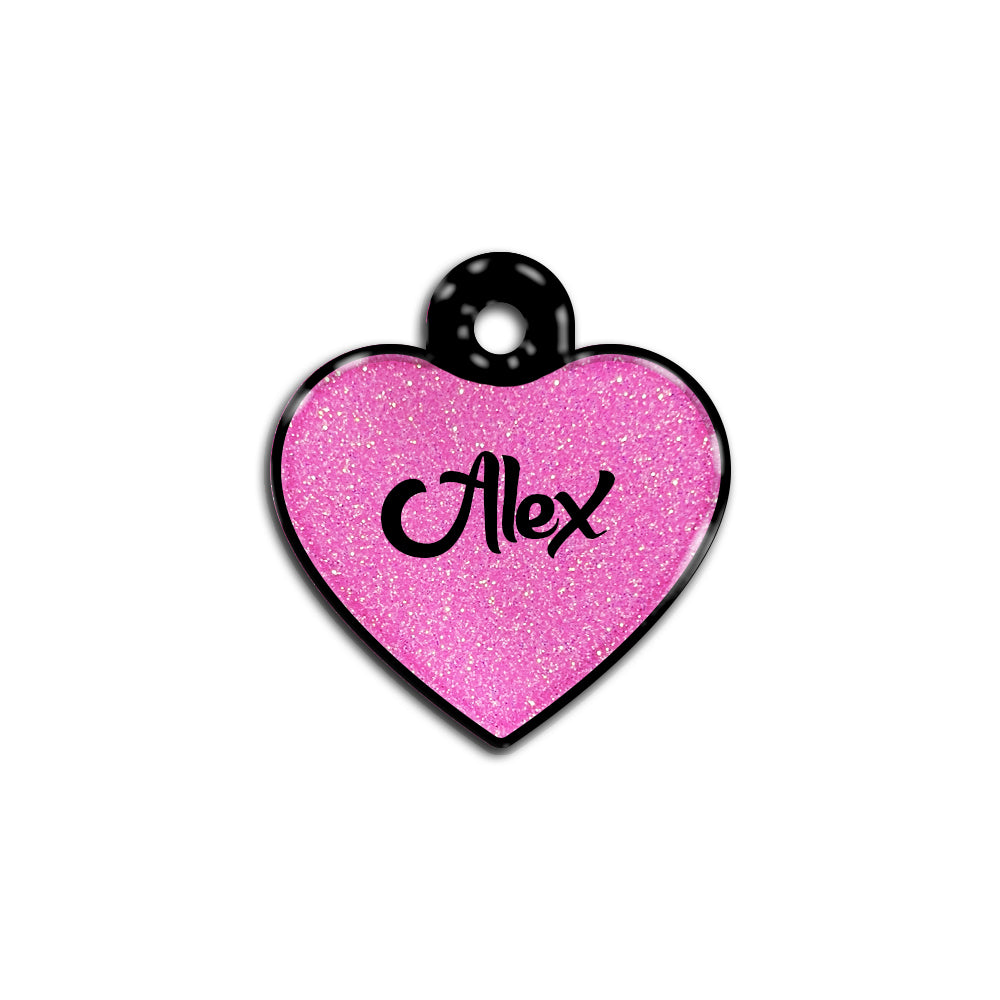 Barbie Pink Glitter Kalp | İsimlik - Evcil hayvanlar için mükemmel bir ürün.