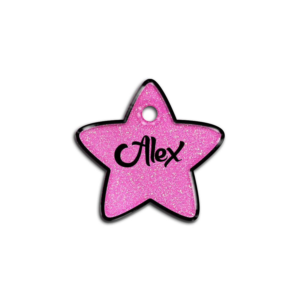 Barbie Pink Glitter Yıldız | İsimlik - Evcil hayvanlar için mükemmel bir ürün.