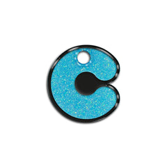 C Harfi Rounded Light Blue Glitter | ID Tag