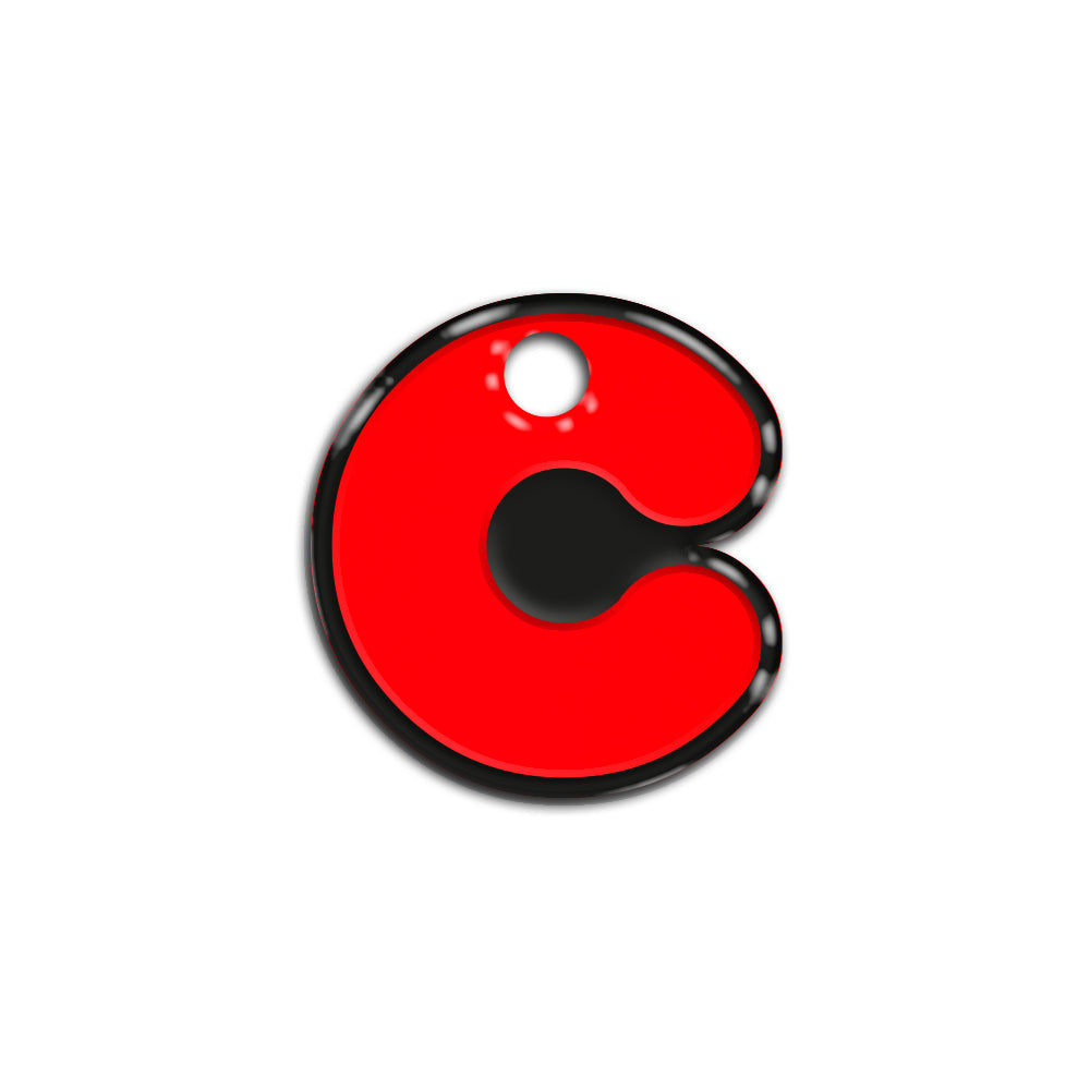 C Harfi Rounded Red Neon | İsimlik