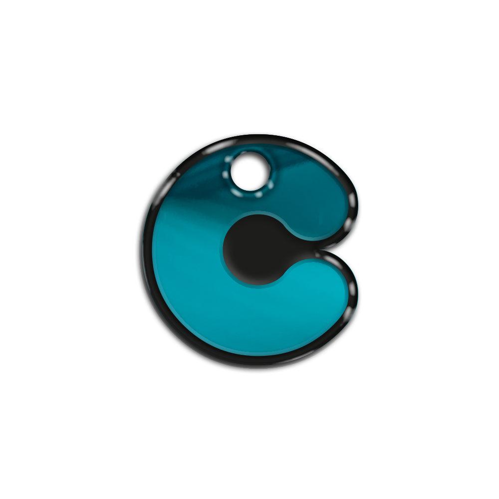 C Harfi Rounded Blue Metalik | ID Tag