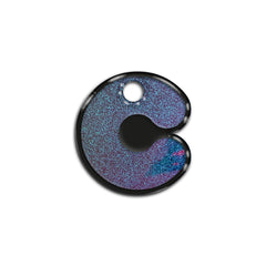 C Harfi Rounded Opal Mavi Glitter | İsimlik