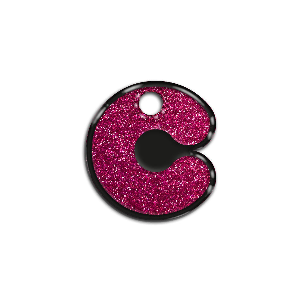 C Harfi Rounded Fuchsia Glitter | ID Tag