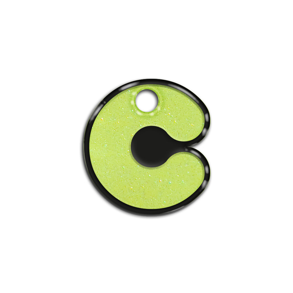 C Harfi Rounded Sarı Glitter | İsimlik