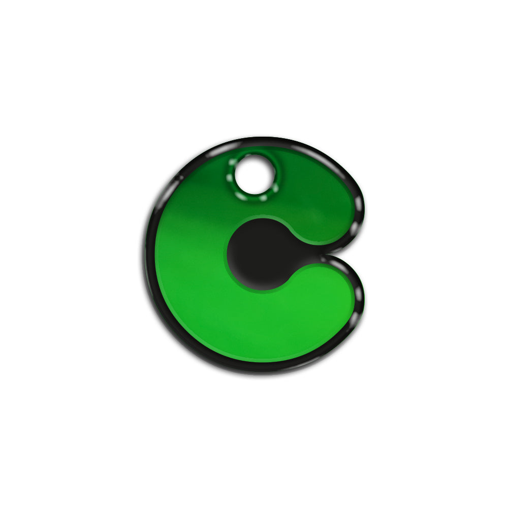 C Harfi Rounded Green Metalik | ID Tag